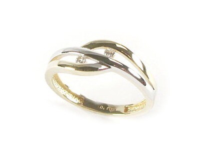 10K Yellow Gold Loop Ring C.Z