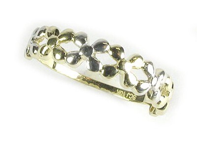 10K Yellow & White Gold Leaf Ring 10K Yellow & White Gold Leaf Ring