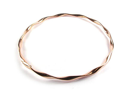 10K Rose Gold Twisted Bangle Bracelet
