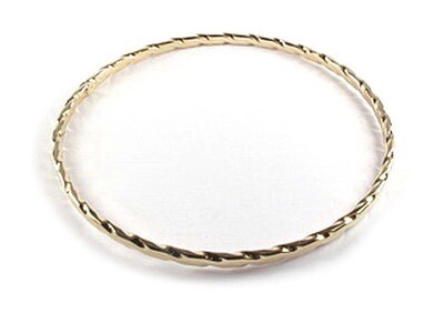 10K Yellow Gold Simple Grooved Bangle Bracelet 10K Yellow Gold Simple Grooved Bangle Bracelet