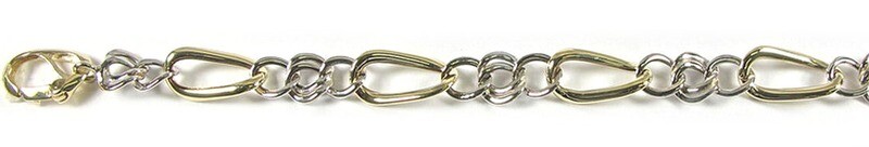 10K Multi Size Links Yellow &amp; White Gold Bracelet