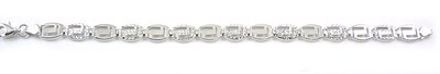 10K Fancy Link Diamond Cut White Gold Bracelet 10K Fancy Link Diamond Cut White Gold Bracelet