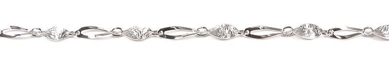 10K Fancy Multi Link Diamond Cut White Gold Bracelet