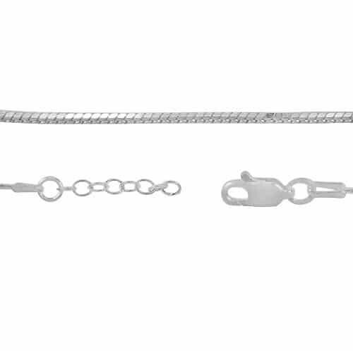 Sterling Silver Anklet, 8 Sided Snake Chain Anklet