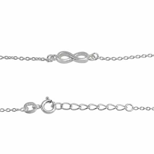 Sterling Silver Anklet, 4X11mm Infinity Charm