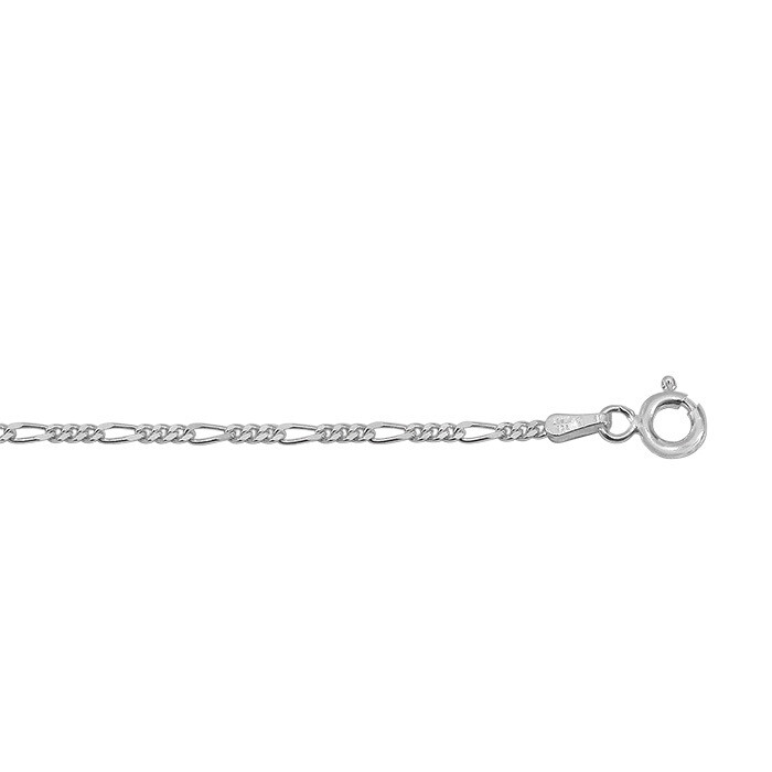 Sterling Silver Anklet, 1.7mm Figaro Link