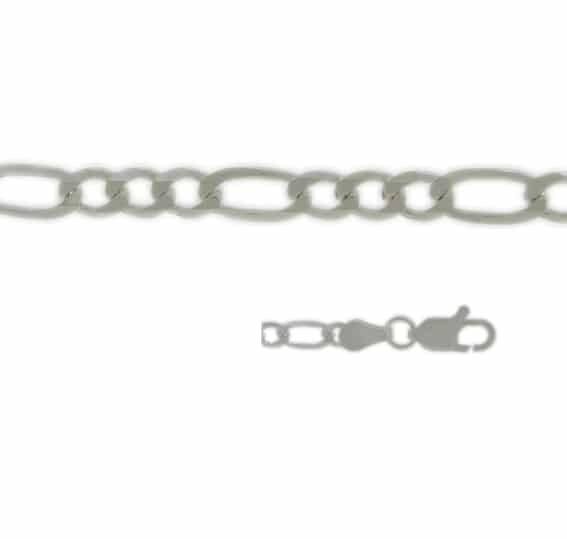 Sterling Silver Anklet, 3mm Flat Marine (Gucci) Link