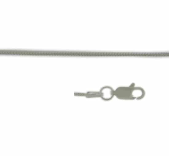 Sterling Silver Anklet, 1.2mm 8 Sided Snake Link