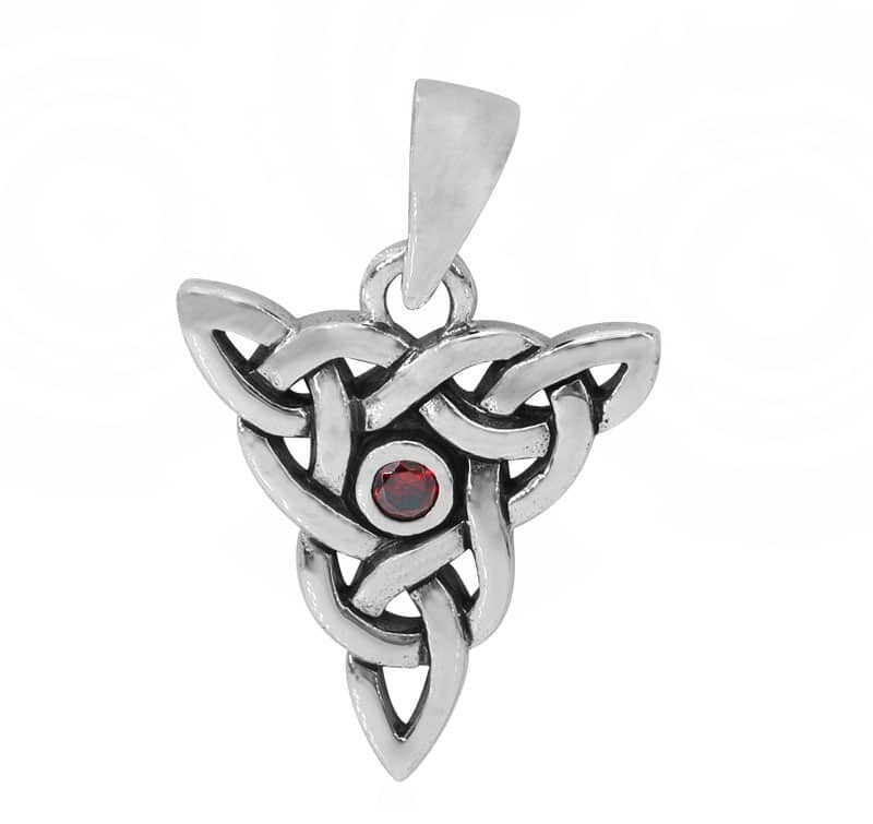 Sterling Silver, 23X20mm Celtic Knot Pendant With Cubic Zirconia