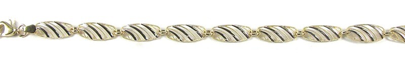 10K Fancy Link Yellow &amp; White Gold Bracelet