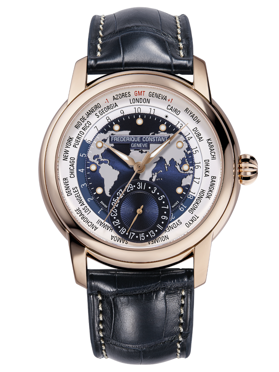 Classic Worldtimer Manufacture 42MM Blue Dial Automatic FC-718NWWM4H9