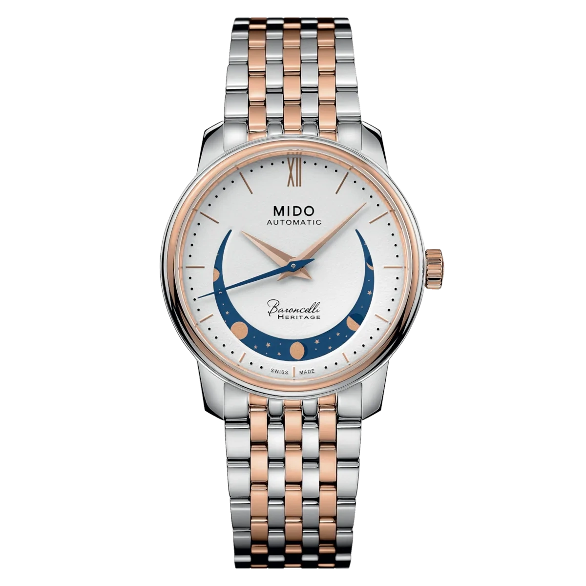 Mido Baroncelli Smiling Moon 33 MM White Dial Automatic M027.207.22.010.01