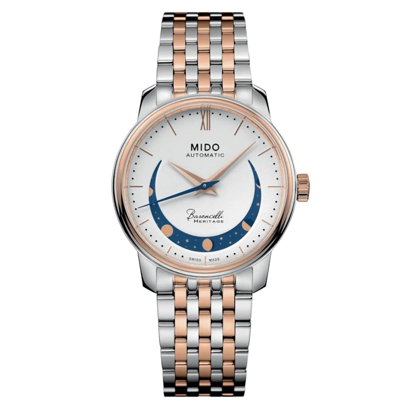 Mido Baroncelli Smiling Moon 33 MM White Dial Automatic M027.207.22.010.01