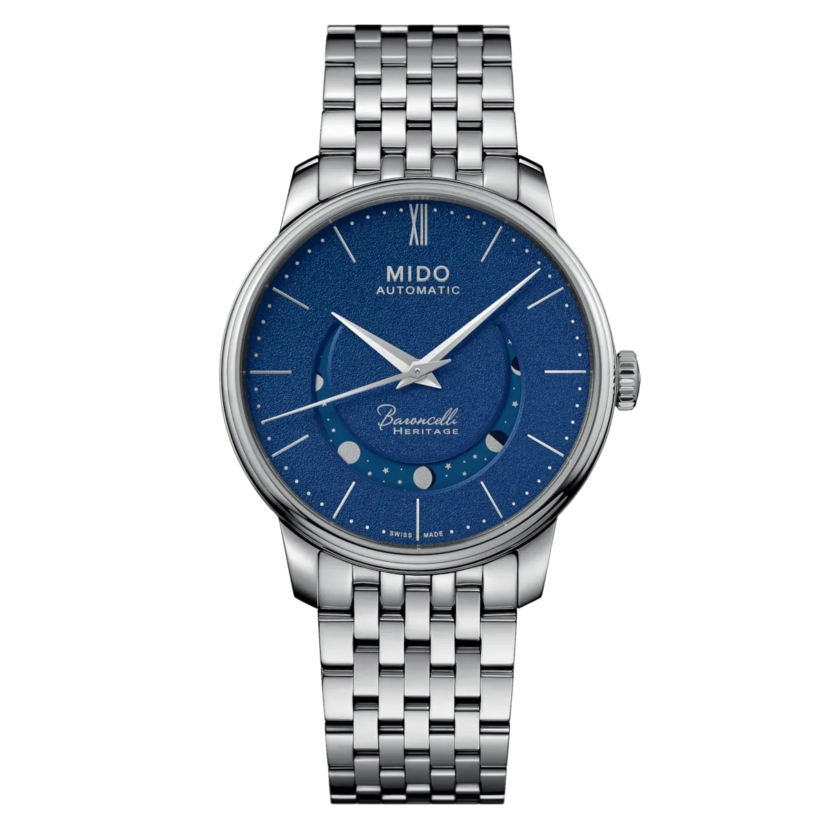 Mido Baroncelli Smiling Moon 39 MM Blue Dial Automatic M027.407.11.040.00