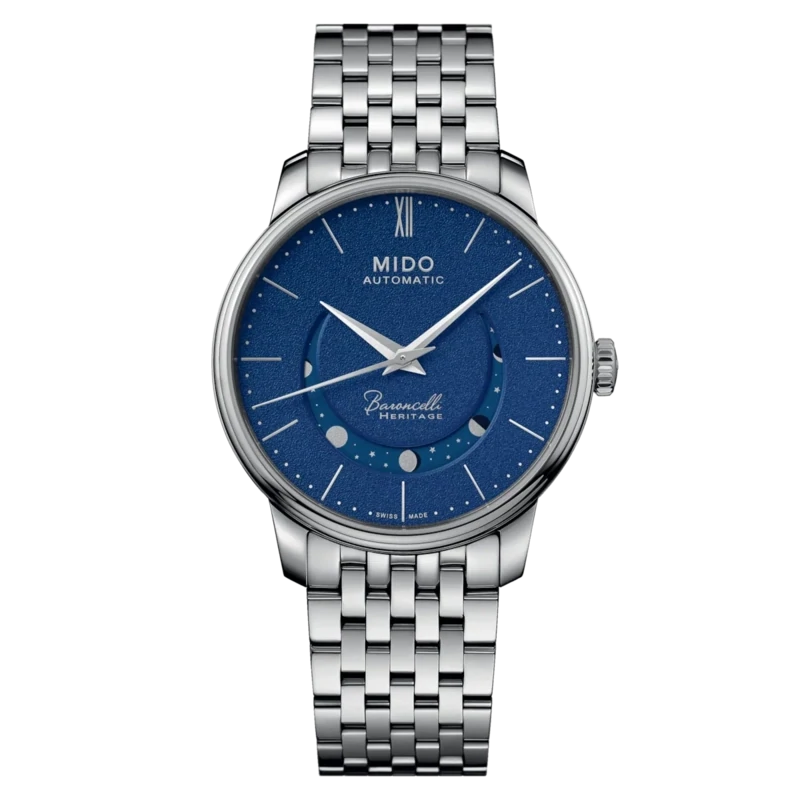 Mido Baroncelli Smiling Moon 39 MM Blue Dial Automatic M027.407.11.040.00