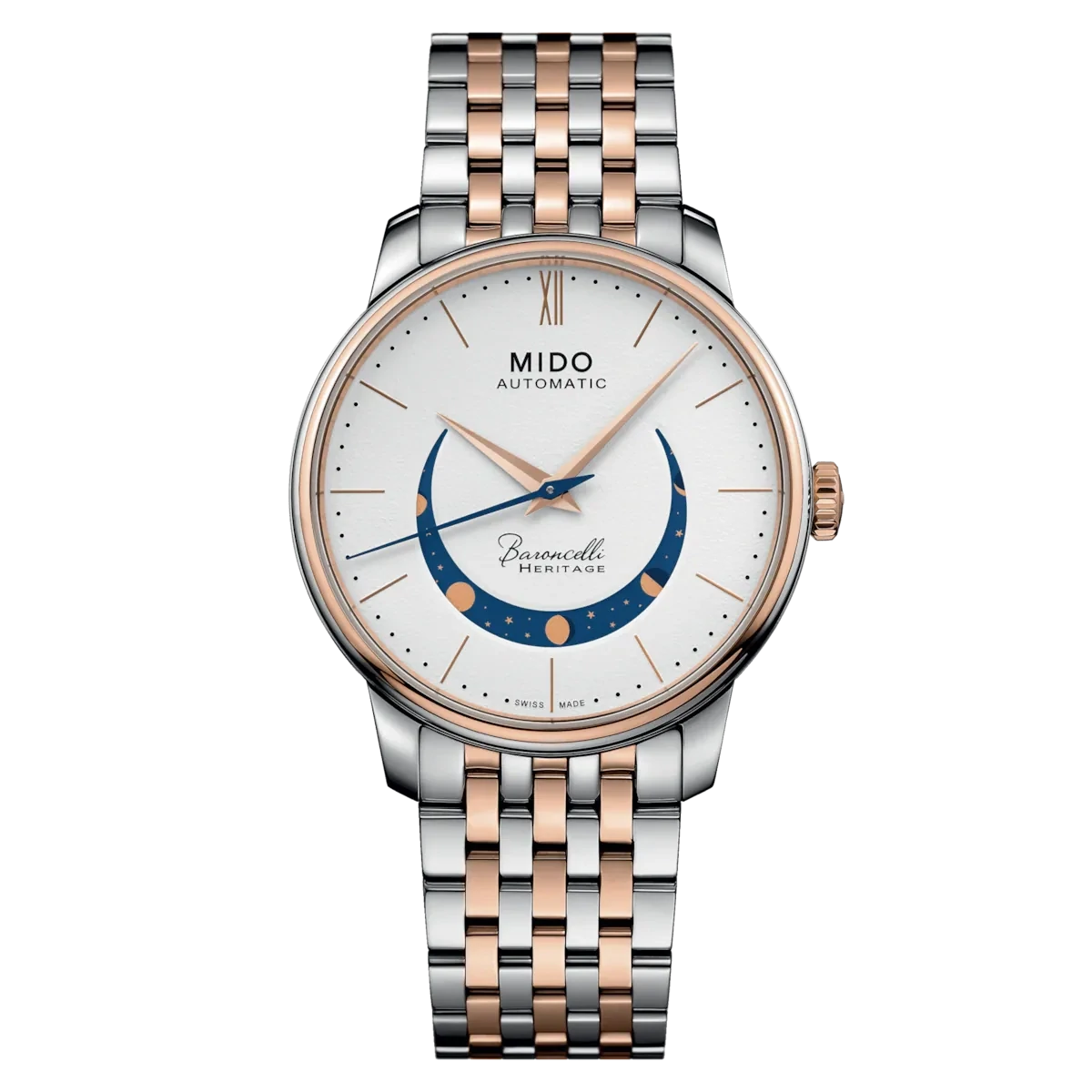 Mido Baroncelli Smiling Moon 39 MM White Dial Automatic M027.407.22.010.01