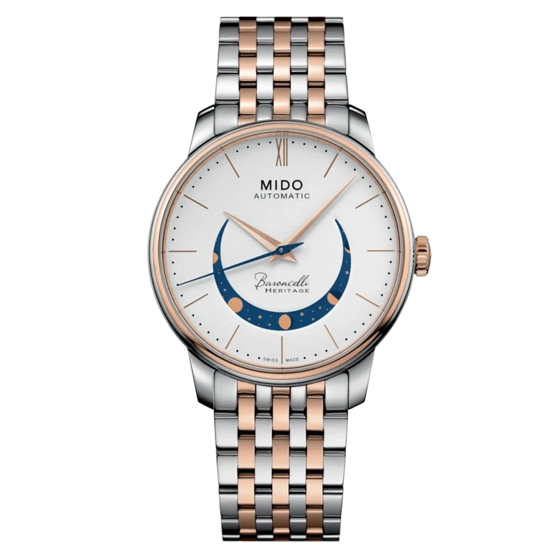 Mido Baroncelli Smiling Moon 39 MM White Dial Automatic M027.407.22.010.01