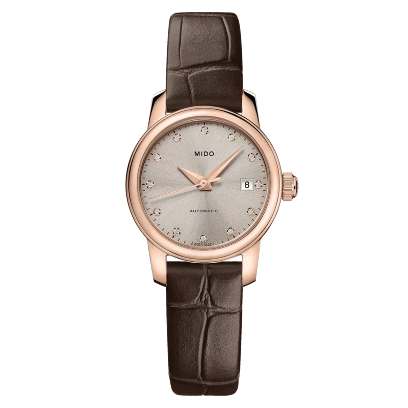 Mido Baroncelli Lady Twenty Five 25 MM Grey Dial Automatic M039.007.36.076.00