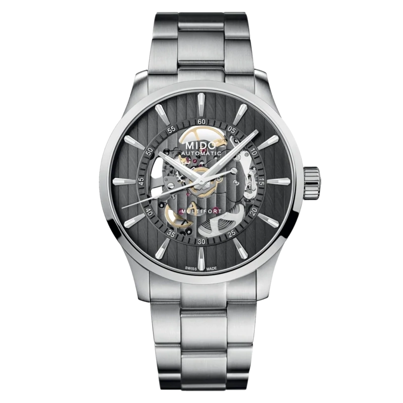 Mido Multifort Skeleton Vertigo 42 MM Grey Dial Automatic M038.436.11.061.00