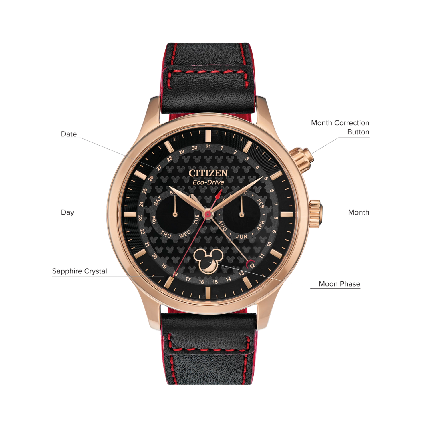 Citizen Moon Phase Mickey Mouse Black Dial 43MM Eco-Drive AP1053-23W