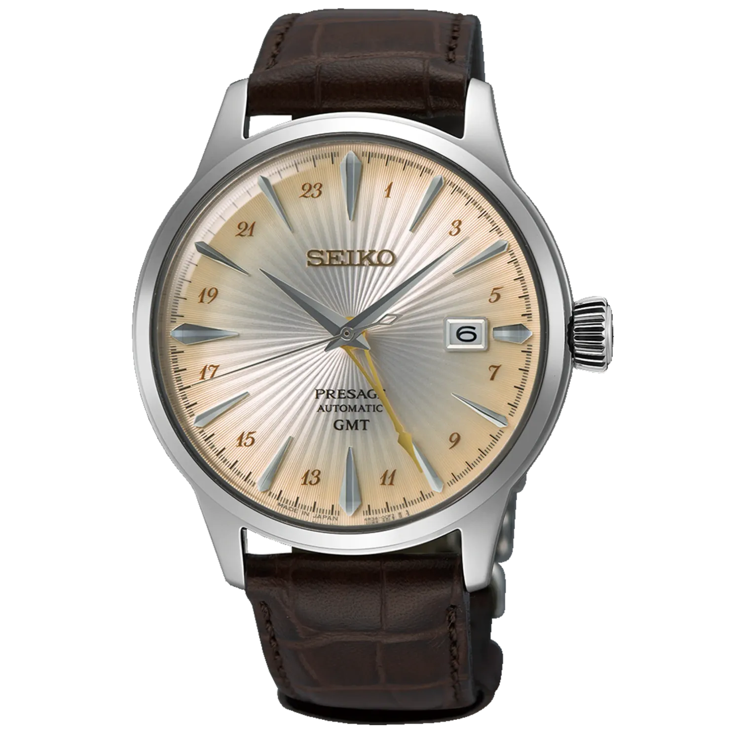 Seiko Presage Automatic Cocktail Time GMT 40MM 'Acacia' Brown Dial SSK041J1