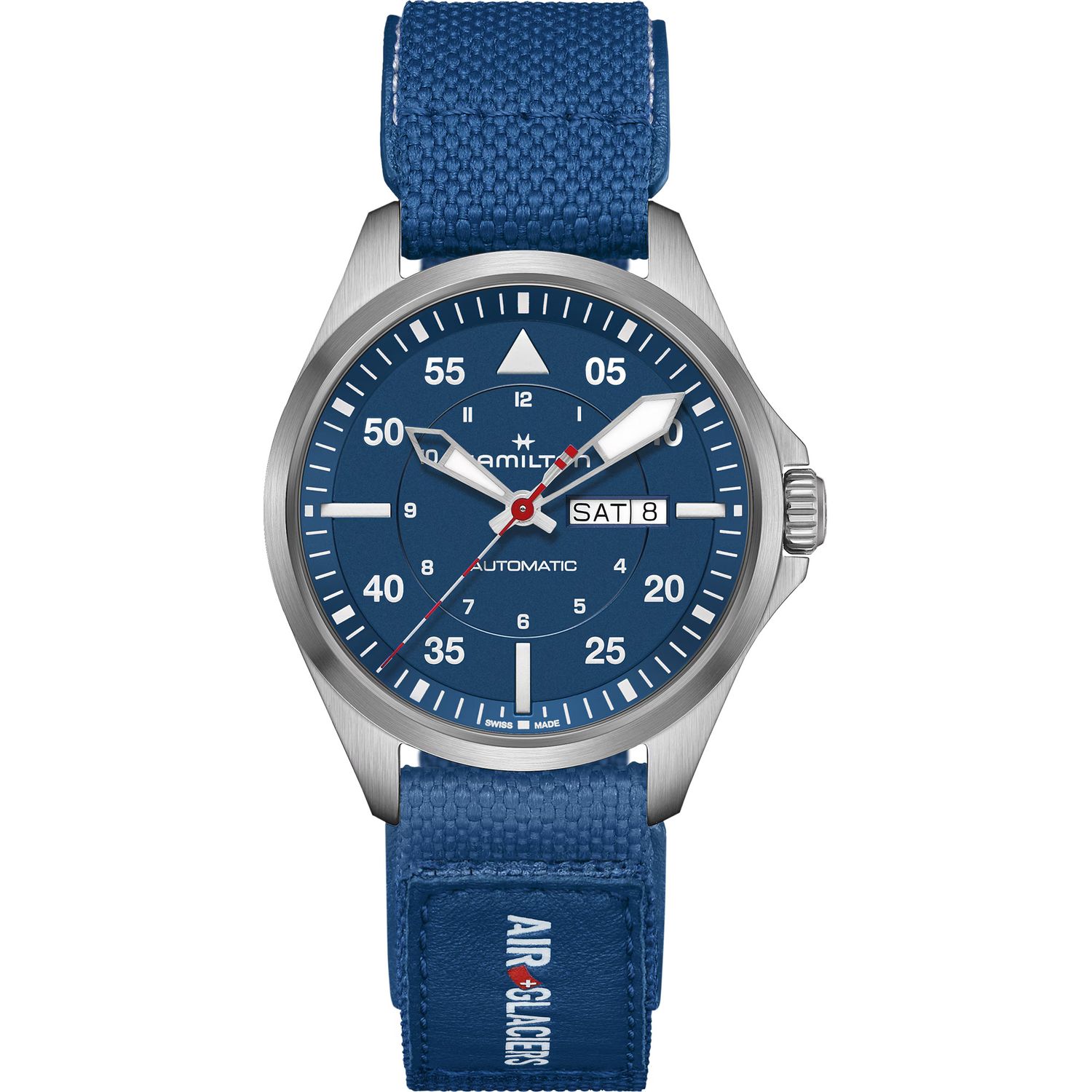 Khaki Aviation Pilot Day Date Blue Dial Automatic 42MM Glaciers Edition H64655941