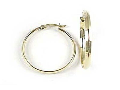10K Yellow Gold Diamond Cut Hoop Earrings
