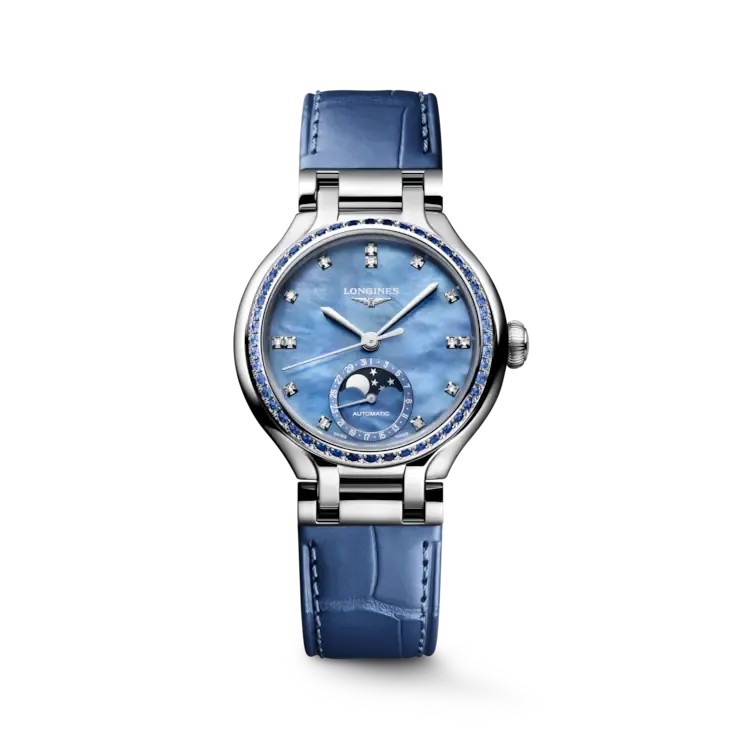 Longines PrimaLuna Blue Dial 34MM Automatic Moonphase L81260972