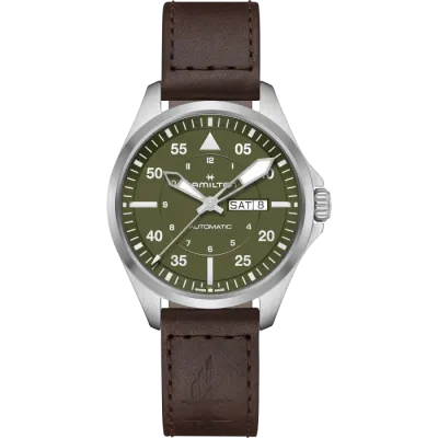 Hamilton Khaki Aviation Pilot Day Date Green Dial Automatic 42MM H64635560