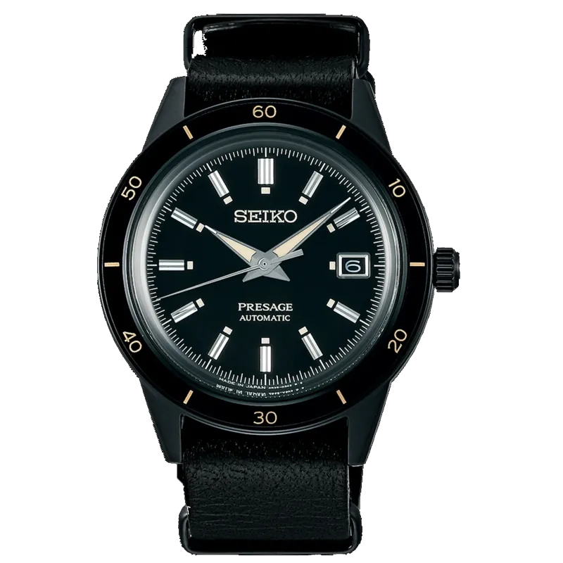 Seiko Presage Automatic 41MM Black Dial Style 60s's SRPH95