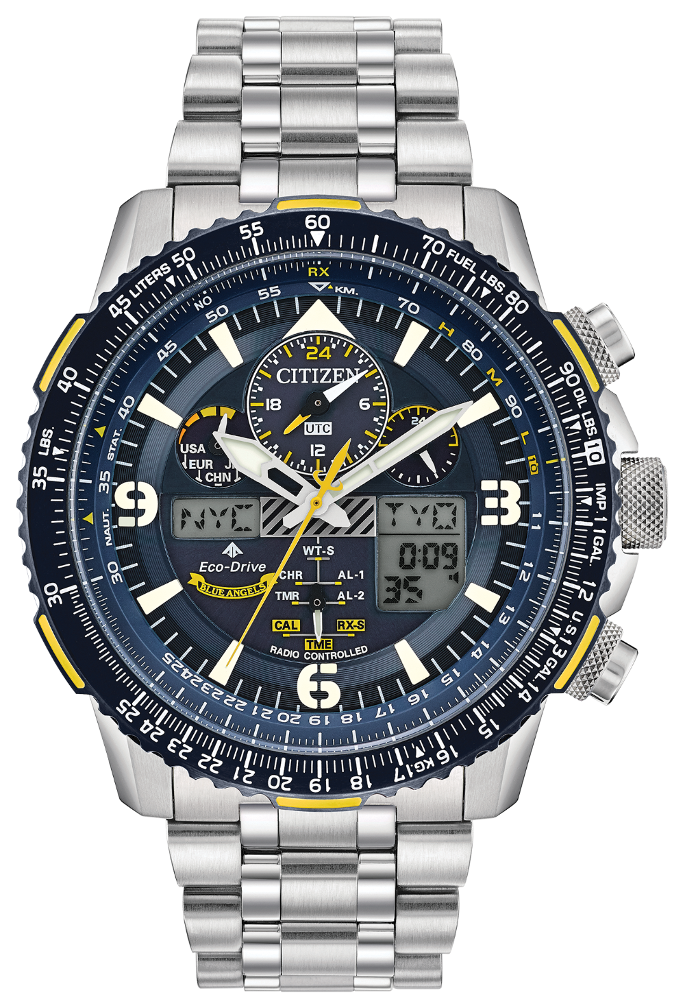 Blue Angels Promaster Skyhawk A-T Blue Dial 46MM Eco-Drive JY8078-52L