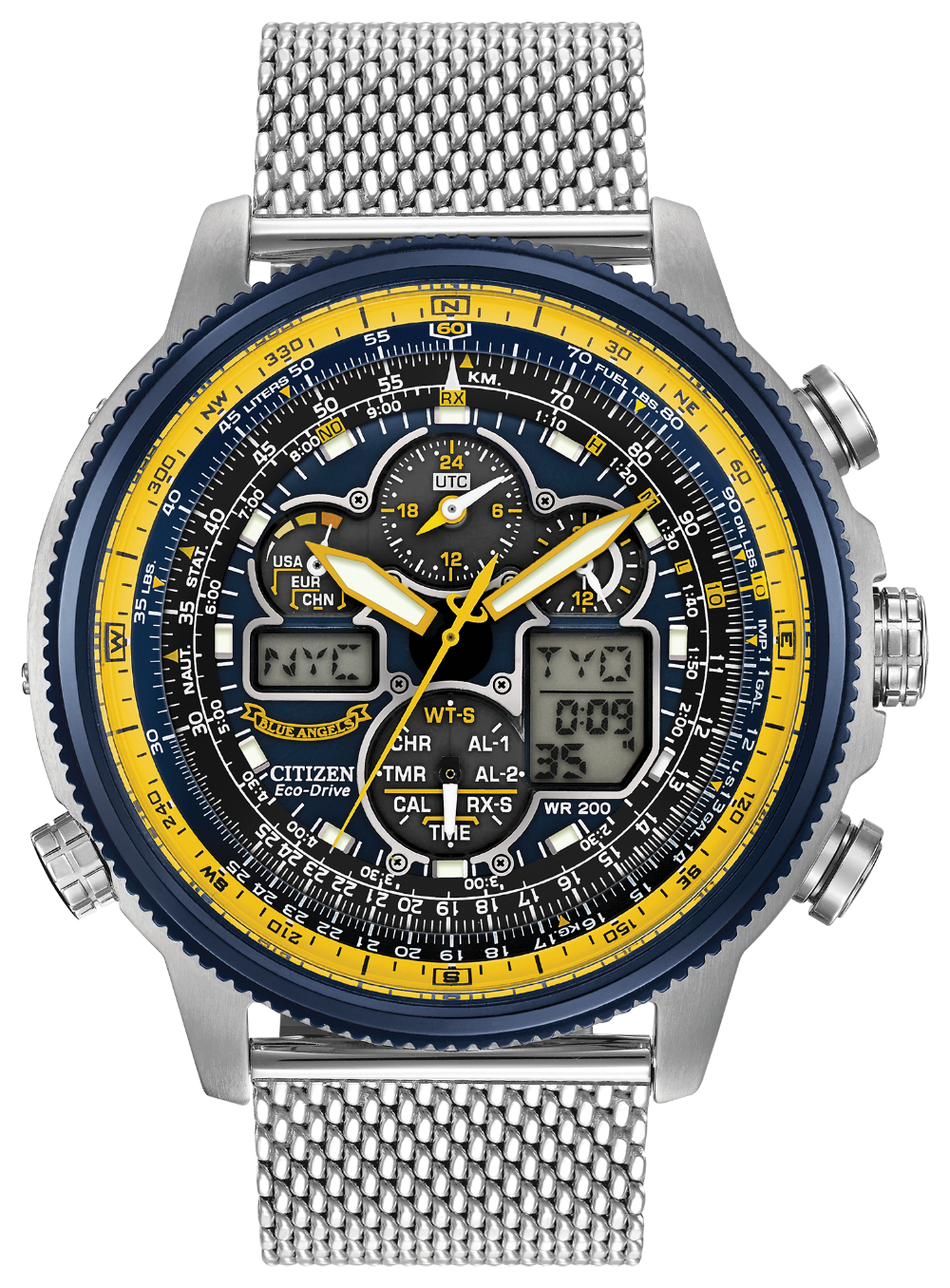 Navihawk A-T Blue Angels Blue Dial 48MM Eco-Drive JY8031-56L