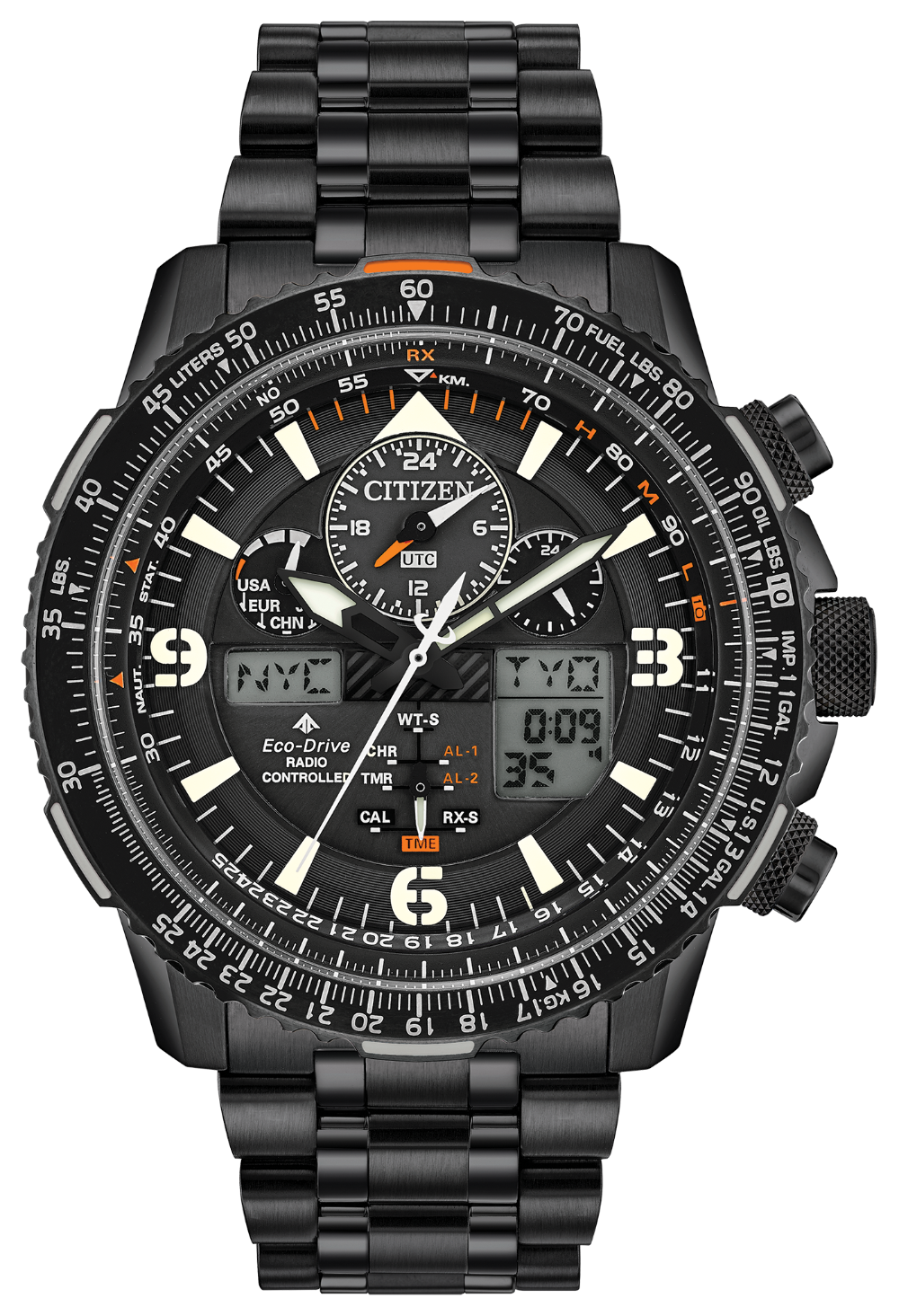 Promaster Skyhawk A-T Black Dial 46MM Eco-Drive JY8075-51E