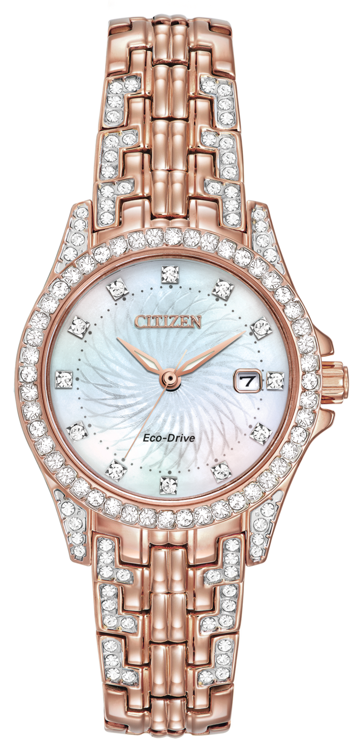 Silhouette Crystal Mother of Pearl Dial 28MM Eco-Drive EW1228-53D