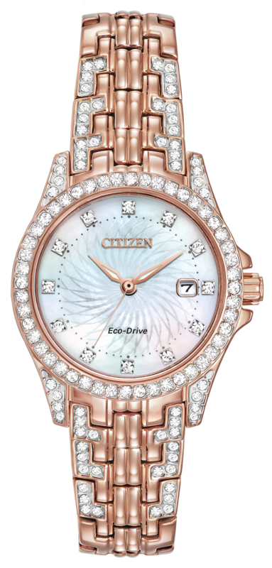 Silhouette Crystal Mother of Pearl Dial 28MM Eco-Drive EW1228-53D