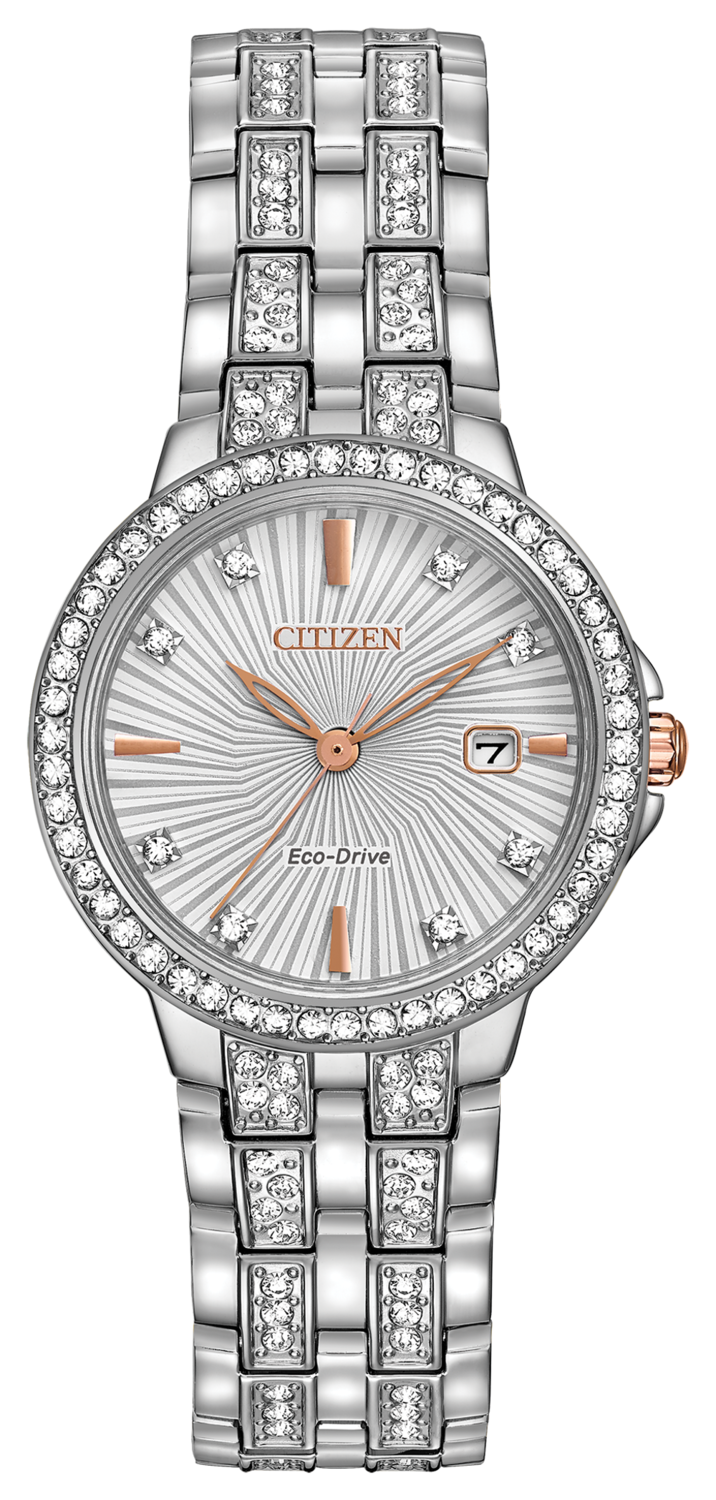 Silhouette Crystal Silver Dial 28MM Eco-Drive EW2340-58A