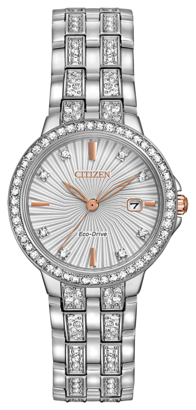 Silhouette Crystal Silver Dial 28MM Eco-Drive EW2340-58A