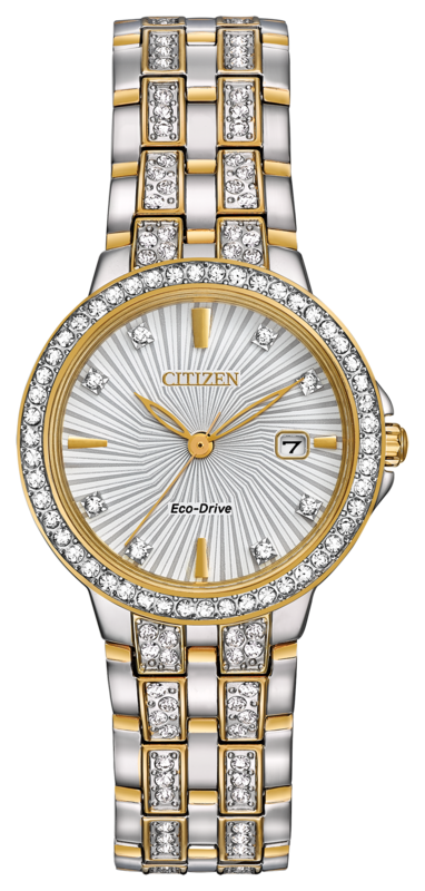 Silhouette Crystal Silver Dial 28MM Eco-Drive EW2344-57A