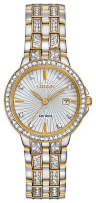 Silhouette Crystal Silver Dial 28MM Eco-Drive EW2344-57A