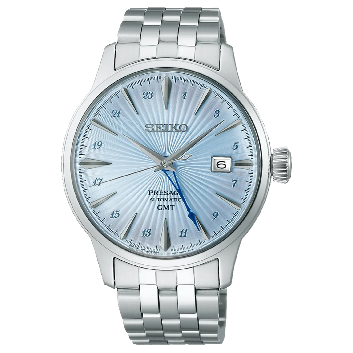 Seiko Presage Automatic Cocktail Time GMT 40MM 'Skydiving' Blue Dial SSK037J1