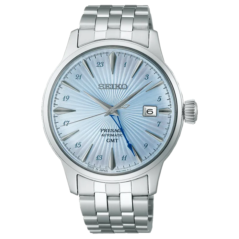 Seiko Presage Automatic Cocktail Time GMT 40MM 'Skydiving' Blue Dial SSK037J1