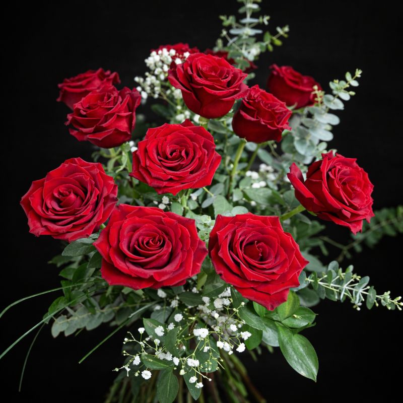 Ramo 12 Rosas (Tallo Corto)
