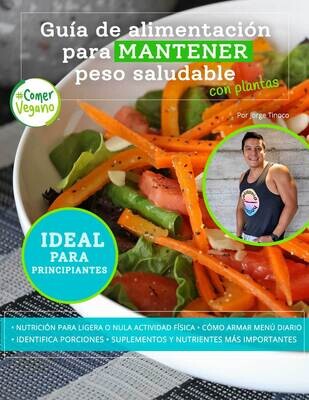 Guía de alimentación (digital) para mantener peso saludable con plantas
