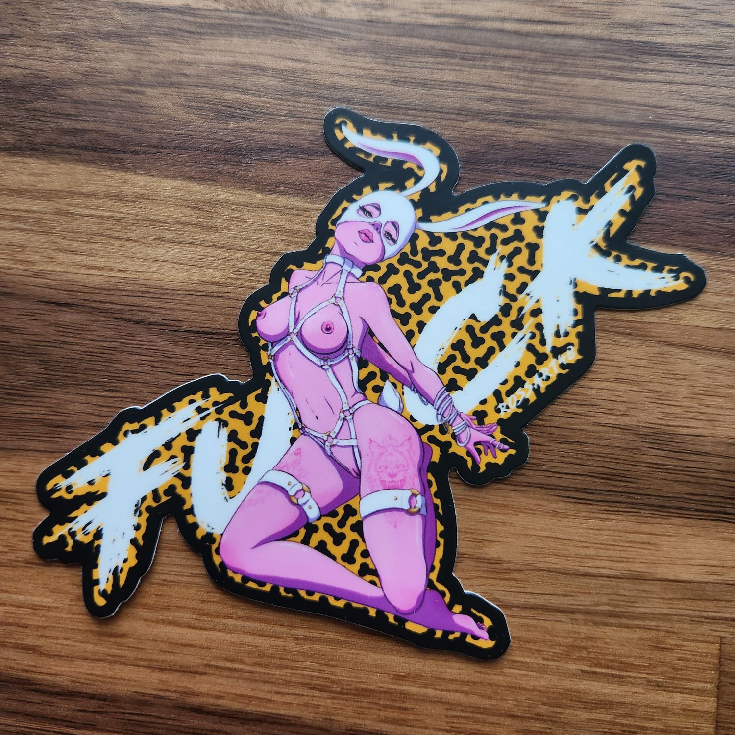 Large Sticker - Leopard D*ck F*ck Bunny