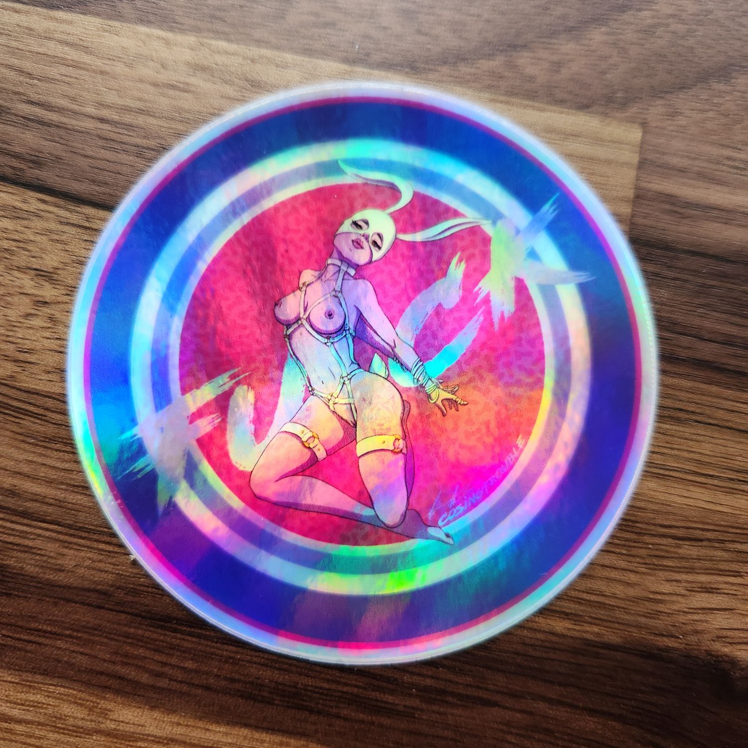 Small Sticker - Holographic F*ck Bunny