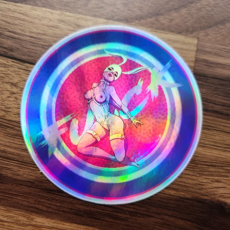 Small Sticker - Holographic F*ck Bunny