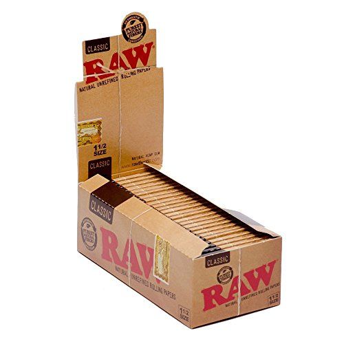 RAW Classic 1 1/2 Size Natural Unrefined Rolling Papers Box/25 Packs RAW Classic 1 1/2 Size Natural Unrefined Rolling Papers Box/25 Packs