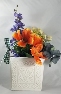 Flat Floral basket 5" by 11 1/2"