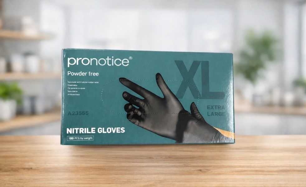 Black Nitrile Gloves, Powder-free, Latex free, Disposable Multipurpose Gloves, Ambidextrous, Extra Large (XL), 100 count