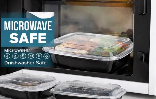 24 oz Rectangular Meal Prep Containers – Black Base with Clear Lid (150 Pack)